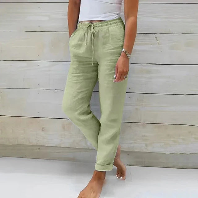 Ana | Pantalón de lino con cordón ajustable – frescura y comodidad diaria