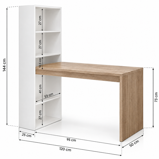Lisboa | Mesa de escritorio con estantería