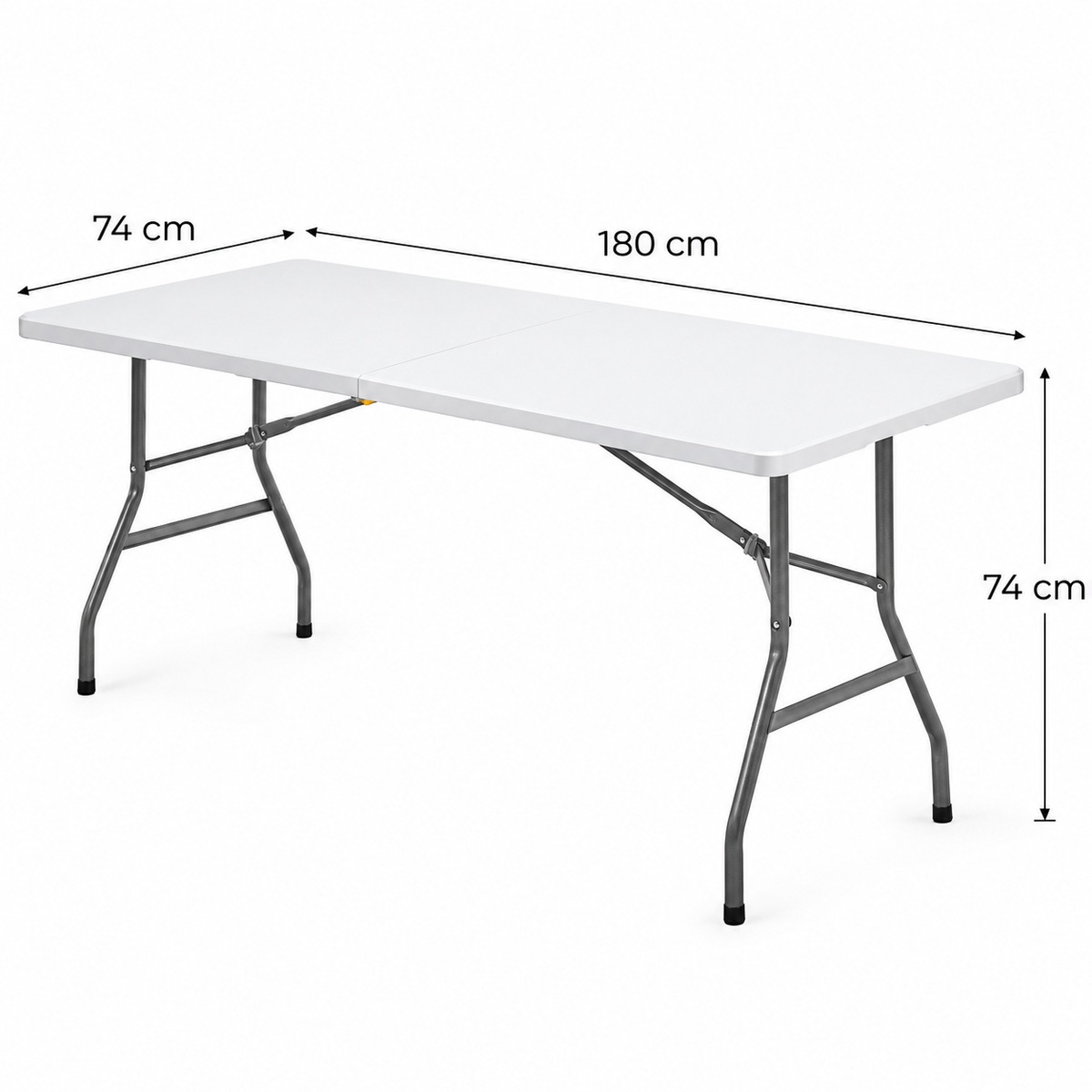 Jaca | Mesa Plegable Resina Reforzada 180x74x74cm | Camping, Jardín y Eventos | Acero y Pies Antideslizantes | Carga Hasta 150kg | 2-8 Personas