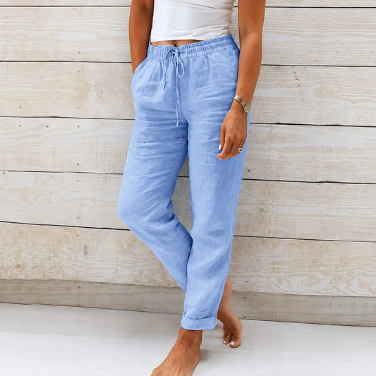 Ana | Pantalón de lino con cordón ajustable – frescura y comodidad diaria