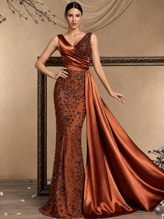 Carlota | Vestido Sirena con Capa de Satén