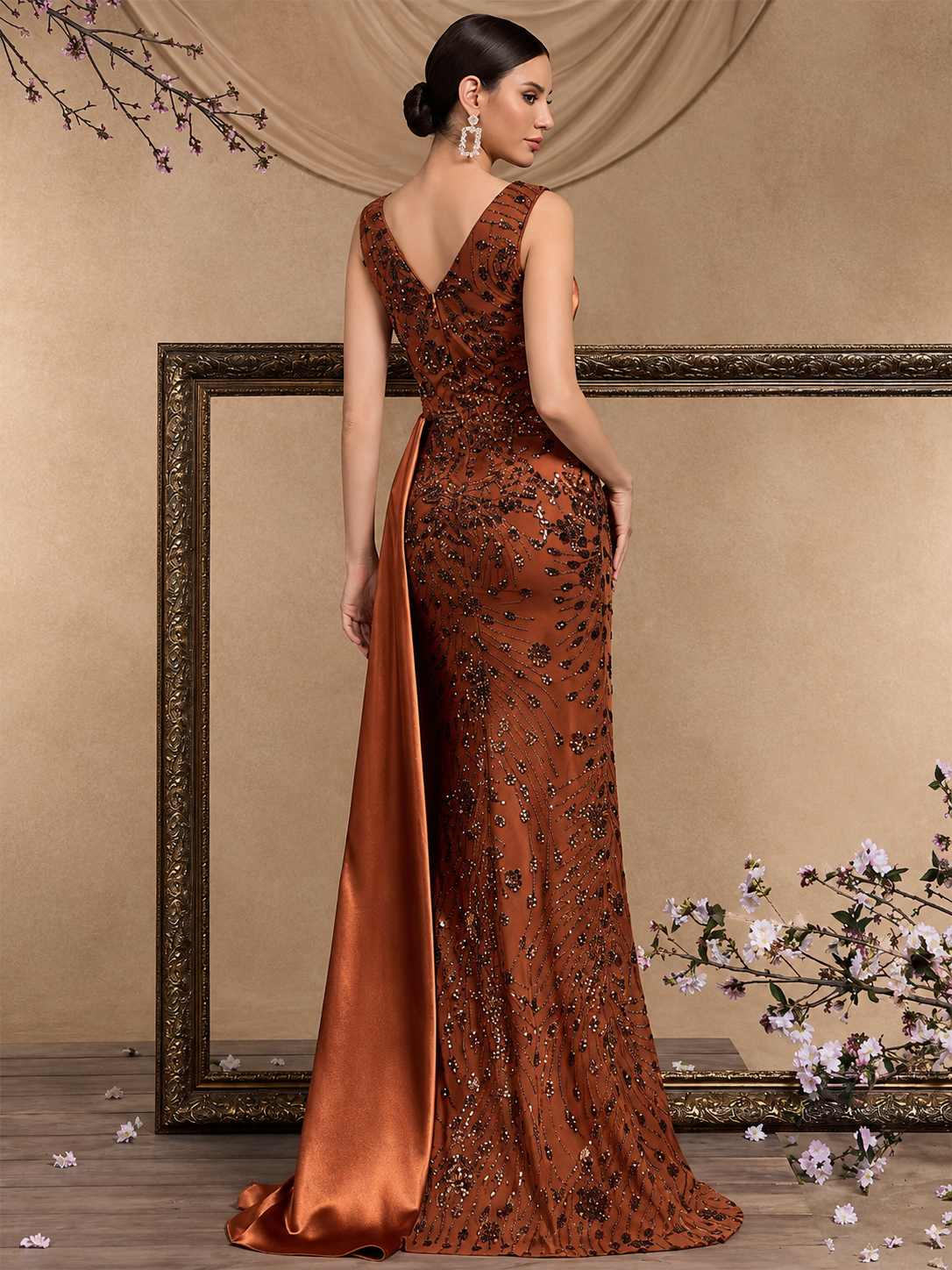 Carlota | Vestido Sirena con Capa de Satén