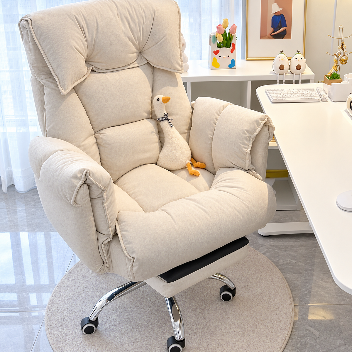 Pontevedra | Silla de Oficina, Silla para Computadora con Soporte para la Espalda, Bolsillos Laterales Decorativos, Videojuego