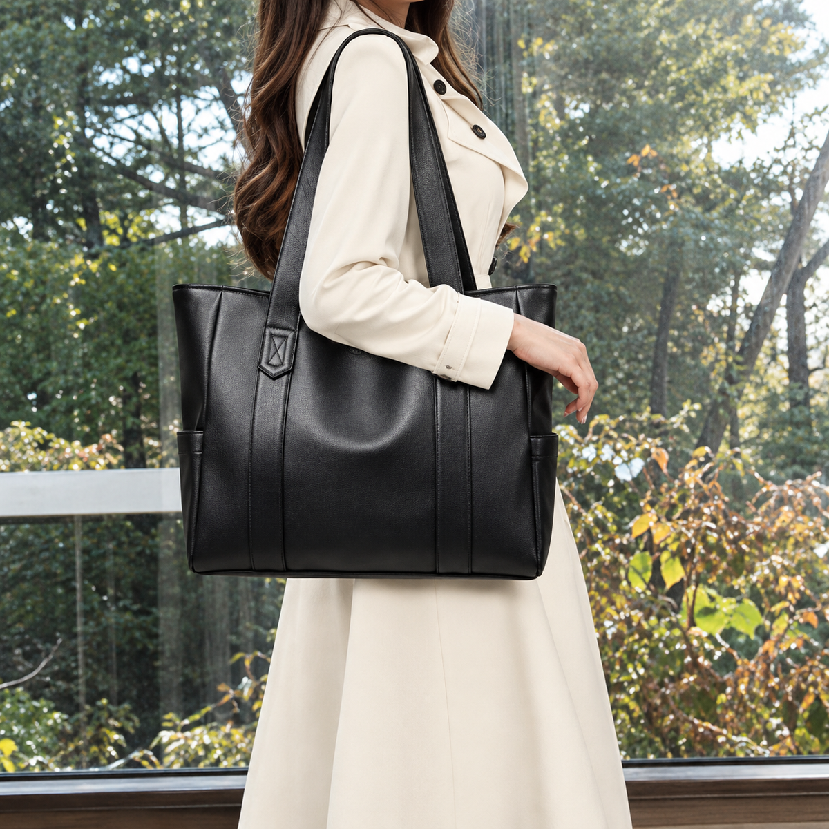 Tote Bag Night | Bolso Tote Bag de Cuero Sintético Negro