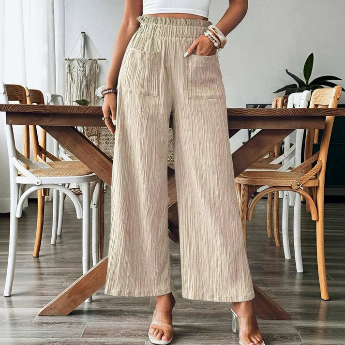 Pantalón Lino con Textura Natural