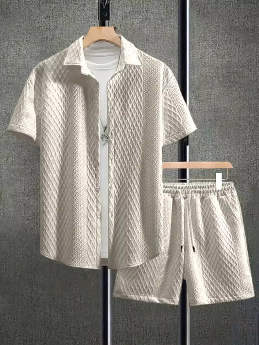 Adrián | Camisa de cuello cubano y pantalón ajustable