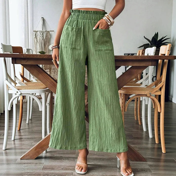 Pantalón Lino con Textura Natural