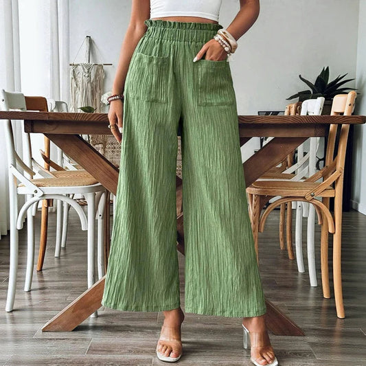 Pantalón Lino con Textura Natural