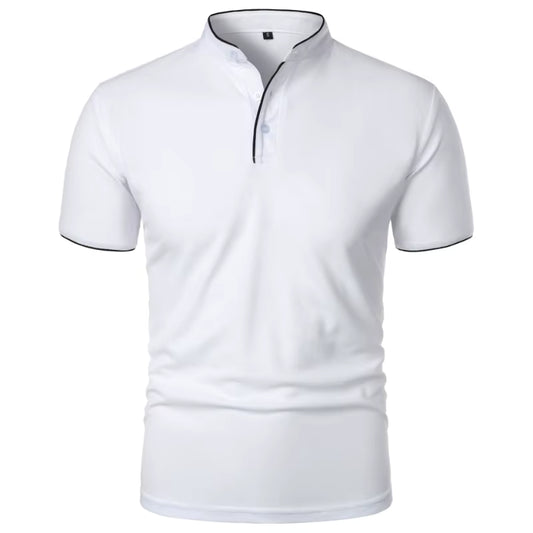 Luciano | Polo Cuello Mao con Vivo de Contraste