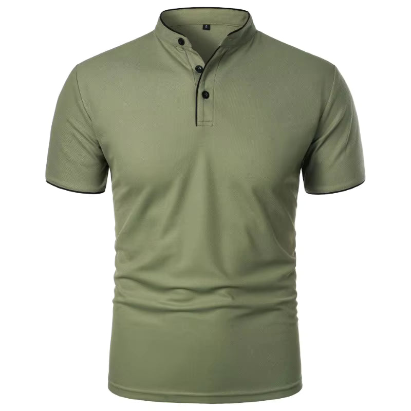 Luciano | Polo Cuello Mao con Vivo de Contraste