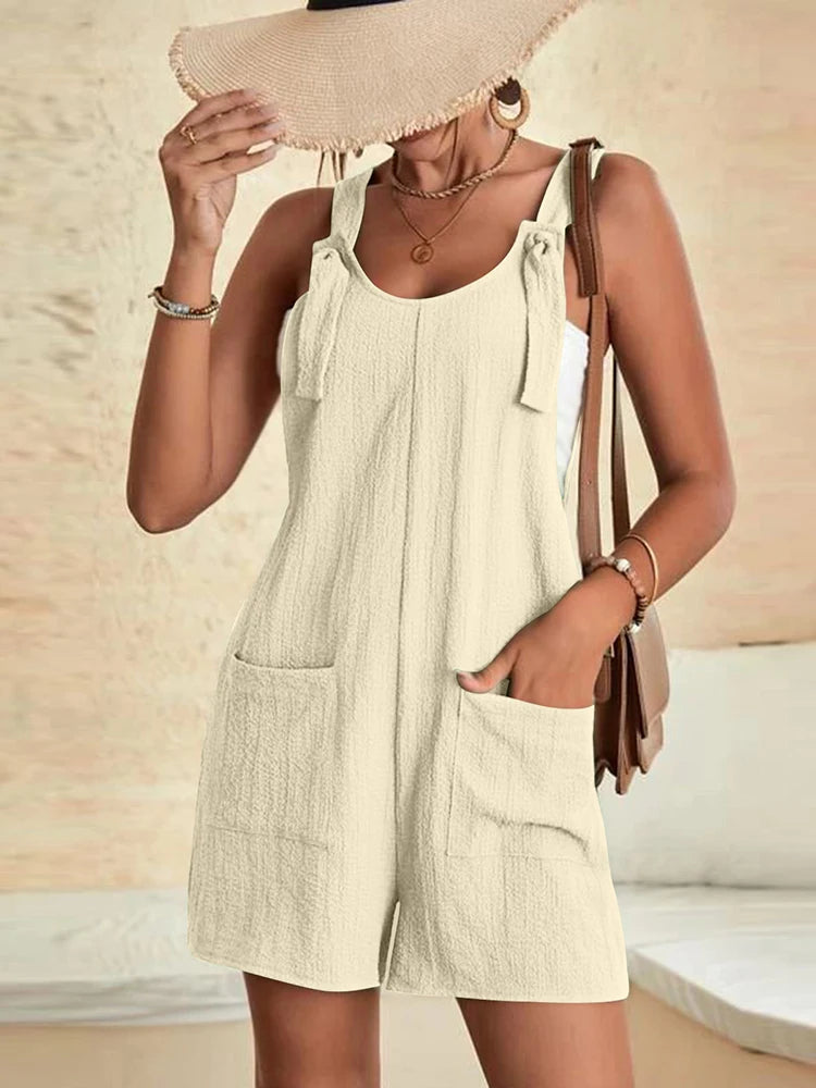 Mariola | Peto Corto Textura Lino con Tirantes Anudados