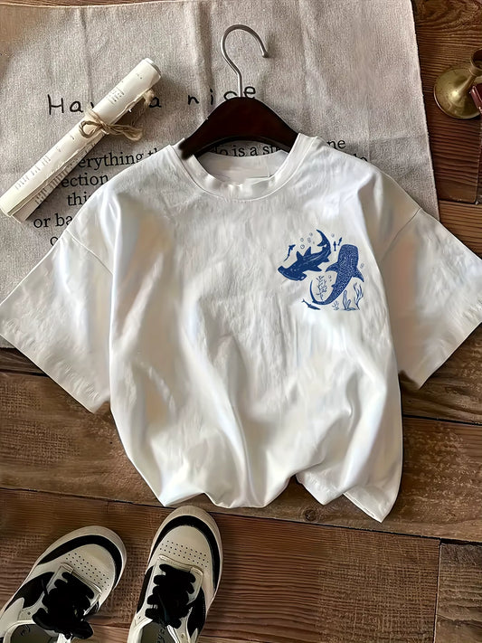 Xenia | Camiseta Oversize Estampado Tiburones