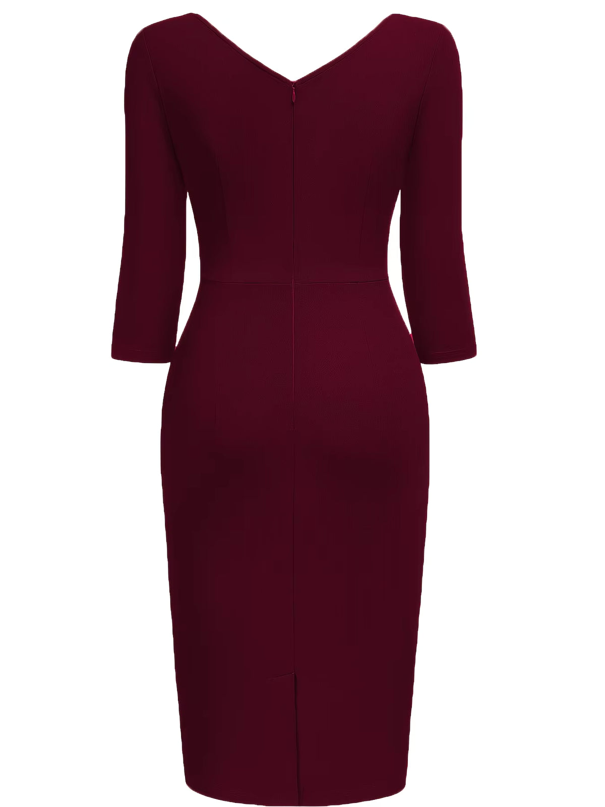 Trini | Vestido Midi Lápiz Elegante con Escote Cruzado y Fruncidos