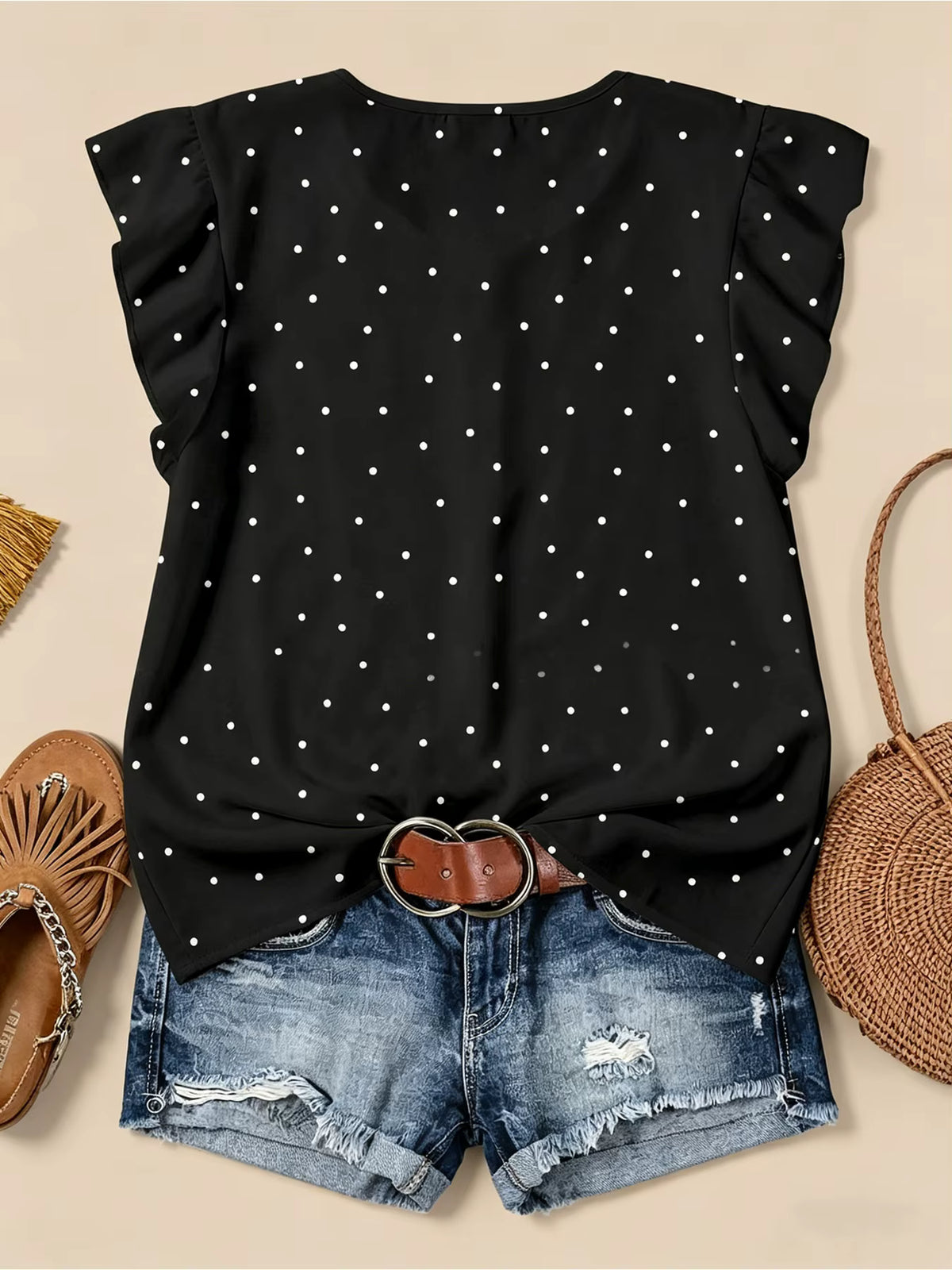 Violeta | Blusa de Lunares con Manga Volante